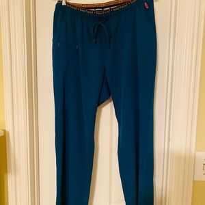 Heart Soul Caribbean Blue Scrub Pants L